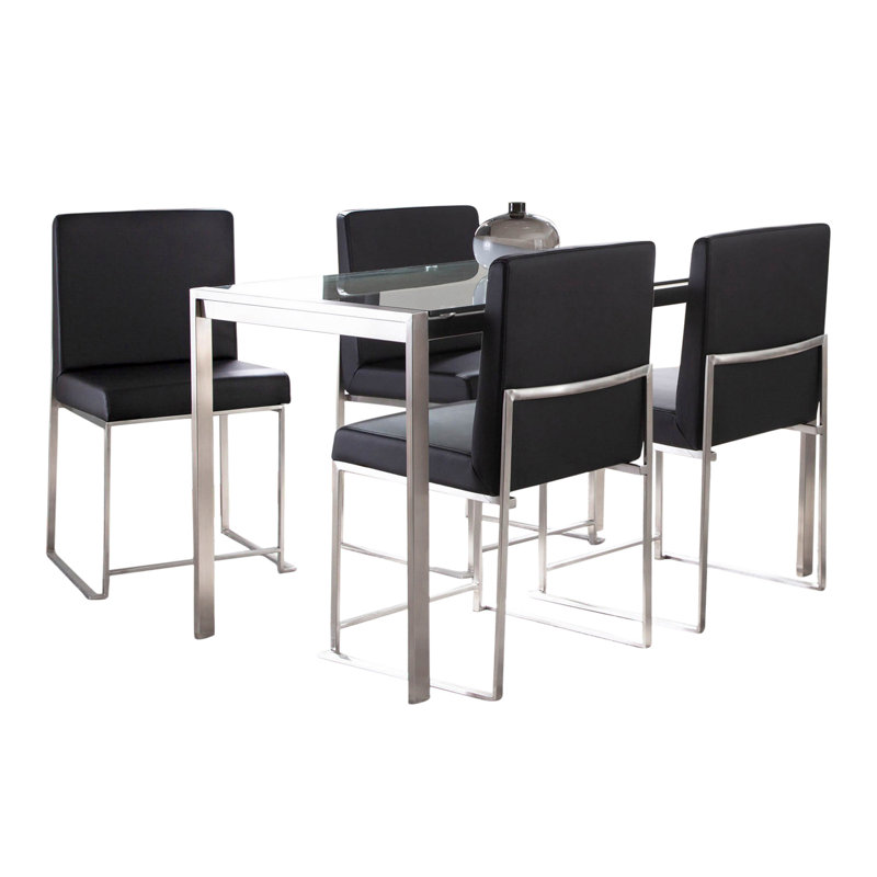 Brieon High Back 5-Piece Dining Set, Black
