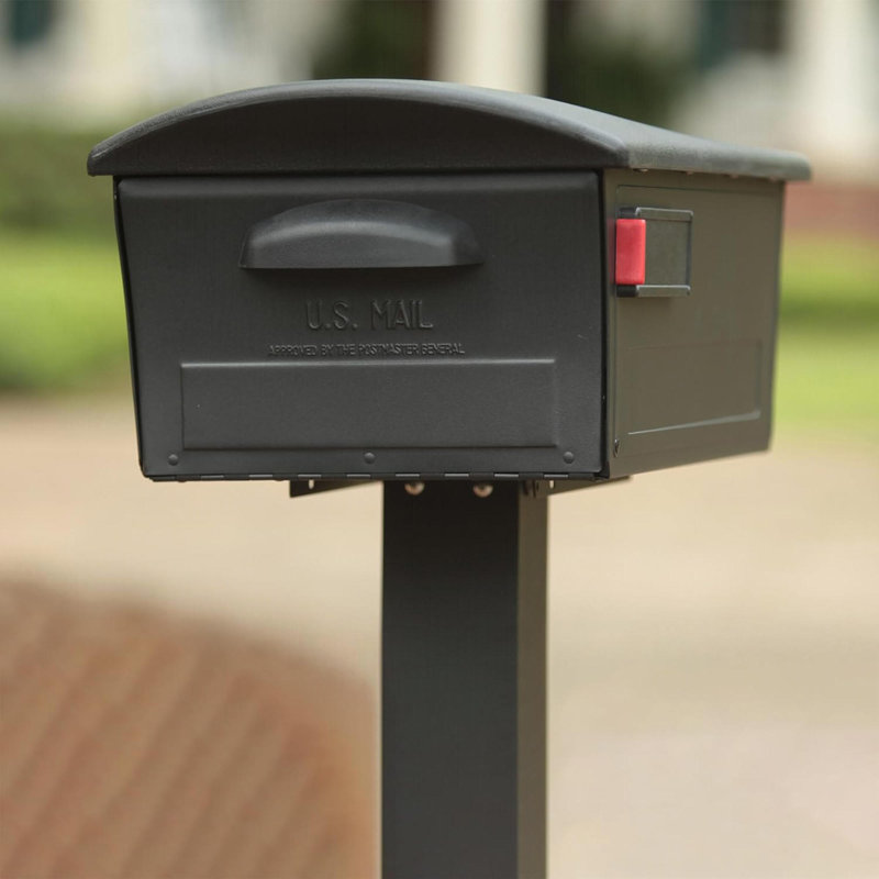 Boîte aux lettres noire grande capacité à fixer sur poteau - plastique Mailsafe, code de compatibilité C