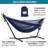 Vivere Goffe Double Classic Mesh Hammock with Stand and Carry Bag (400 lb Capacity)-1560231995
