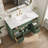 Fully Assembled 48'' Green Freestanding Single Sink Bathroom Jacoby With Solid Wood Construction And Engineered Marble Top-698410357