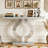 Mirrored Console Table Modern Sofa Table with O-Shaped Base-330071915