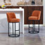 Ensemble de 2 tabourets de bar à hauteur de comptoir, tabourets de bar moderne avec dossier, tabourets de bar rembourrés en tissu de lin pour îlot de cuisine-125536034