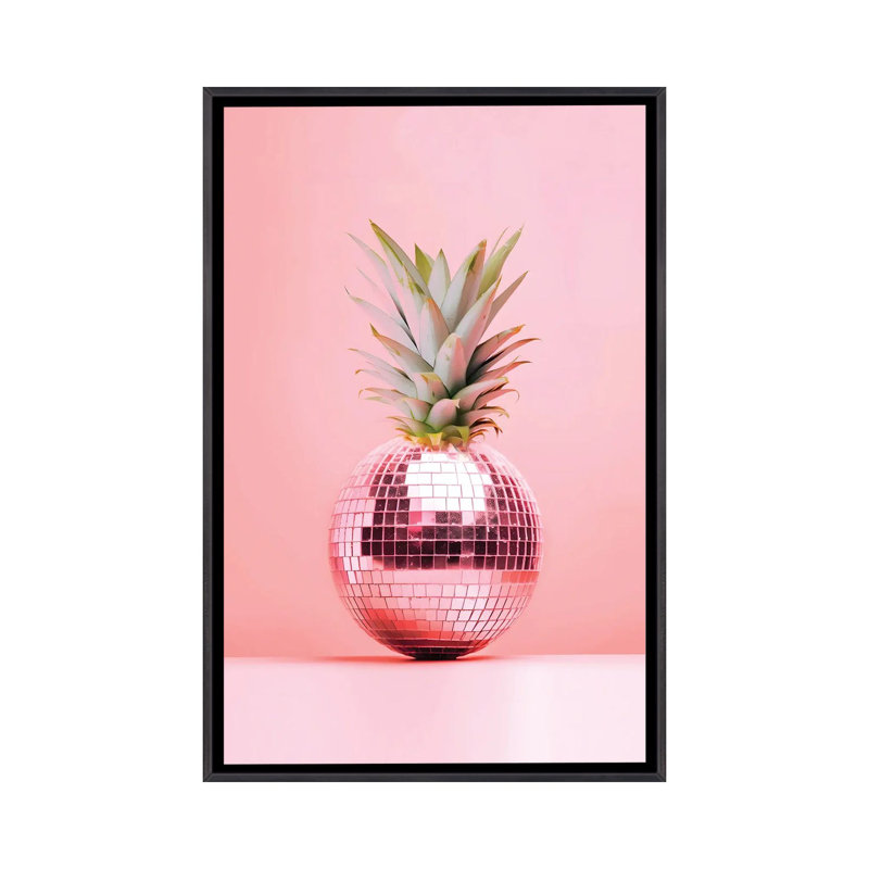 «Peach Fuzz Pineapple», reproduction d'art sur toile encadrée, H 26 po x l 18 po, Toile à cadre flottant sans passe-partout