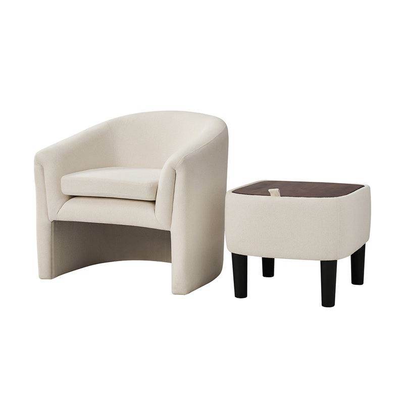 Upholstered Armchair, White