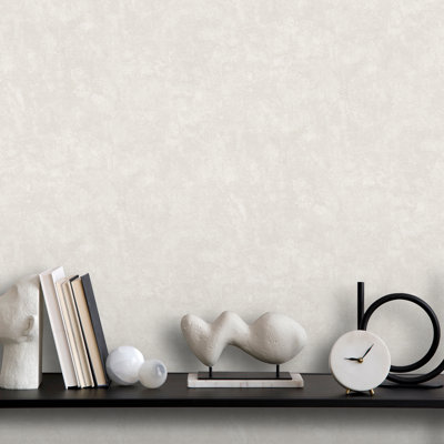 Faux Concrete Plaster Texture Grey Wallpaper