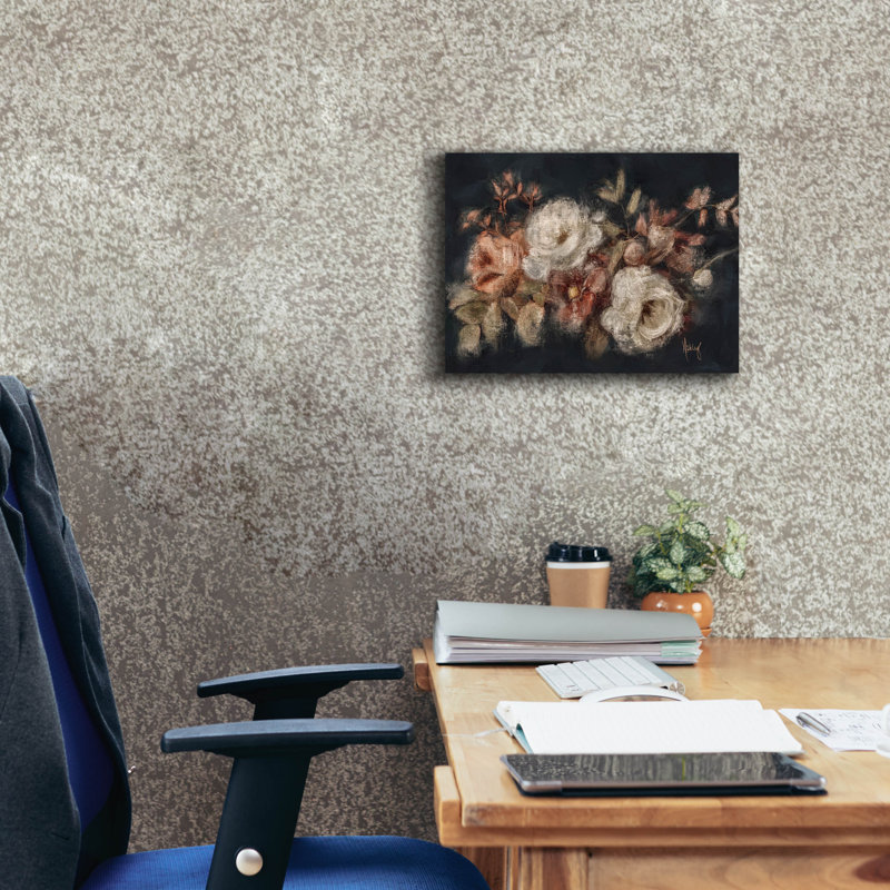 Art mural épique «Moody Floral Swag» par Ashley Bradley, H 12 po x l 16 po