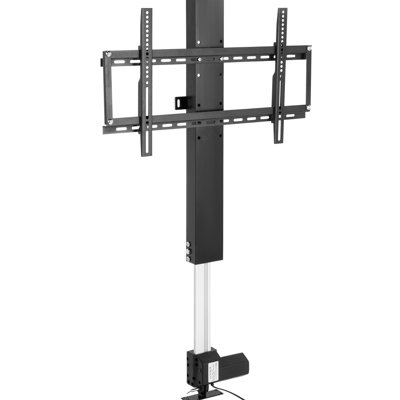 Élévateur motorisé de 60 po maximum, 31 courses, hauteur réglable de 42 à 73 po, capacité de 132 lb, conception en alliage d'aluminium avec course pour téléviseur, charge, cadre fin