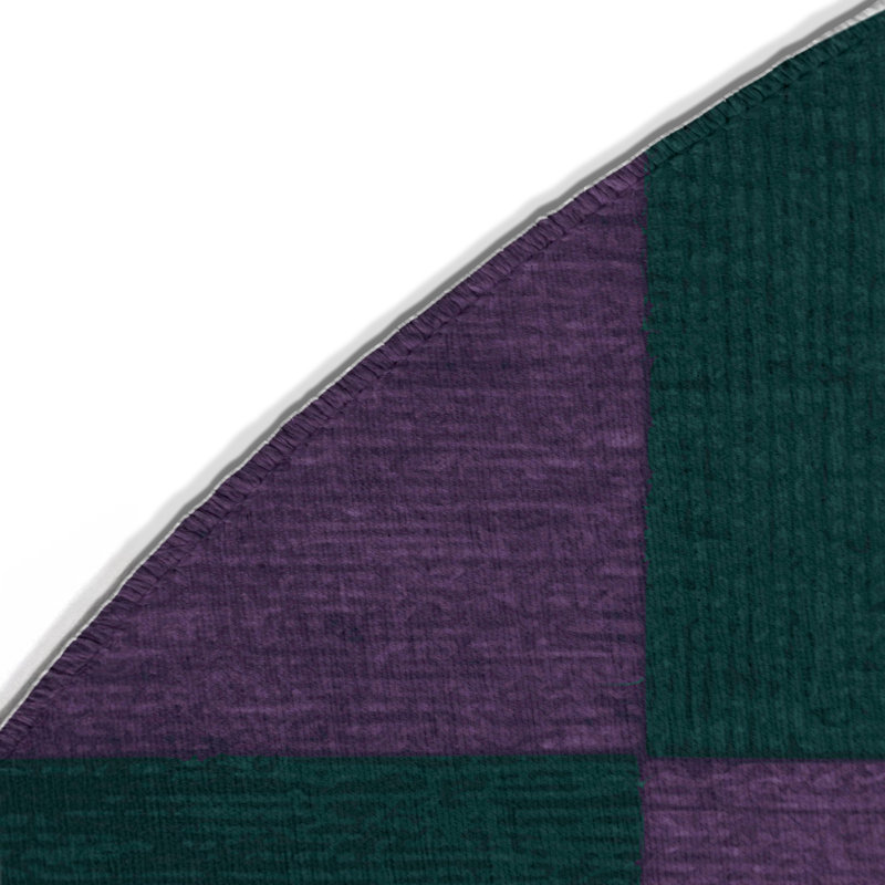 Tapis d'intérieur et d'extérieur à carreaux bleu, Rond 5 pi