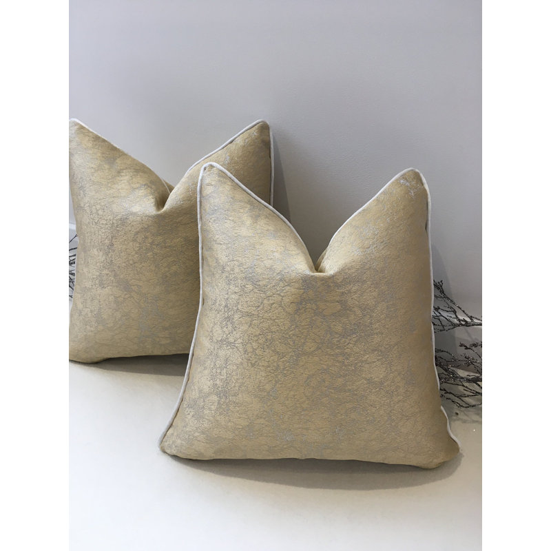 Abstract Gold Square Cushion Cover