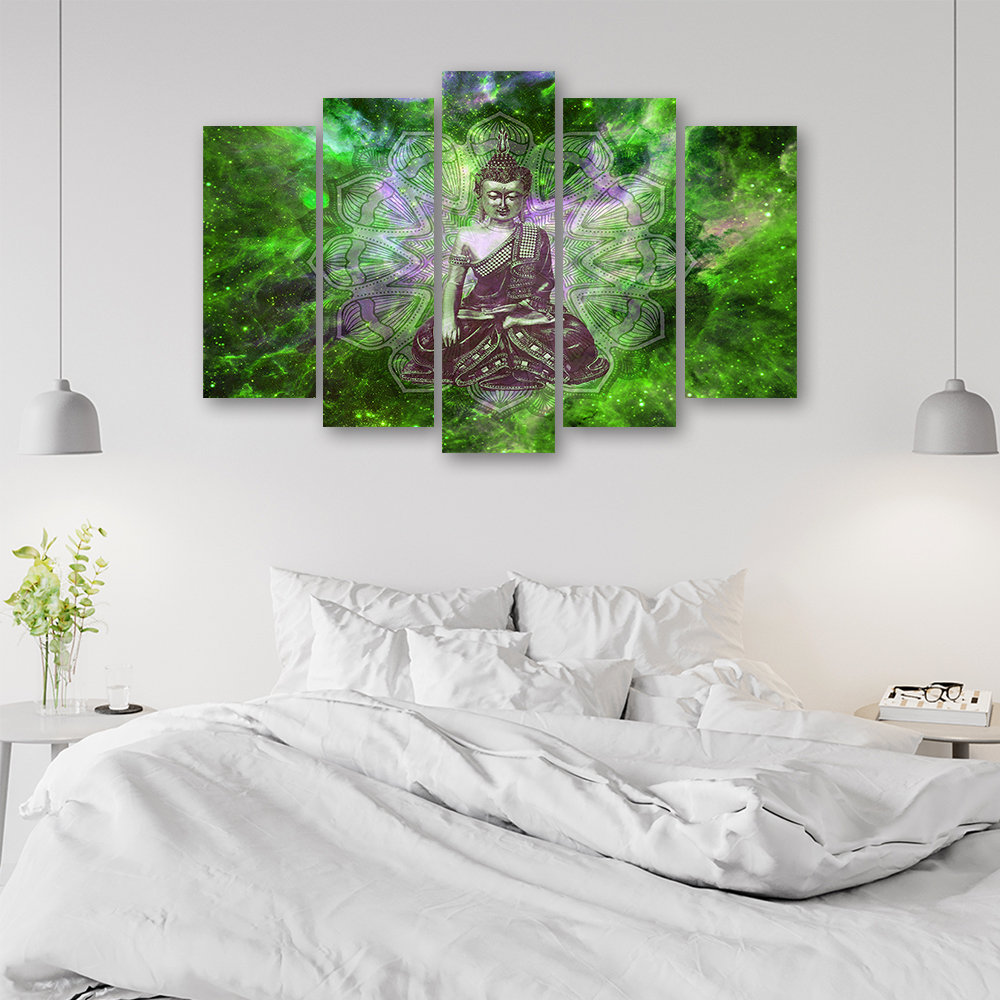 Leinwandbild Buddha Mandala Nature Green