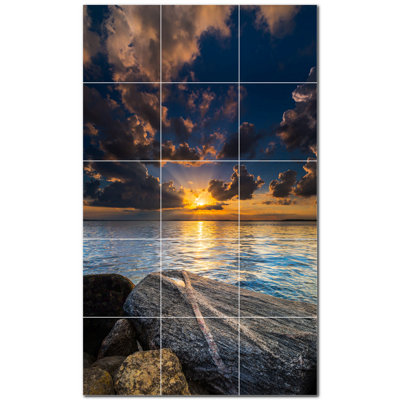 Sunset Photo 6'' x 6'' Satin Ceramic Decorative Mural