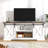 70.1" Farmhouse Electric Fireplace TV Stand with Sliding Barn Doors, Entertainment Center Media Console Fits Up to 80" TV, Storage Cabinets for Living Room-2060522156-2030403354