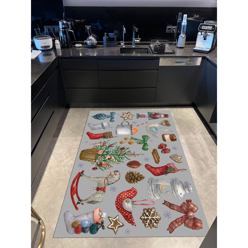Tapis tissé sur le thème de l'hiver, Rectangle 3 pi 9,81 po x 4 pi 11,06 po