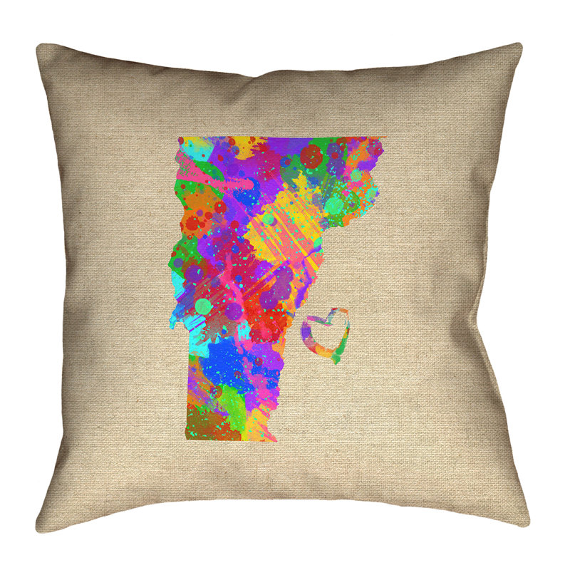 Coussin extérieur Katelyn Smith Vermont Love, 18 po x 18 po