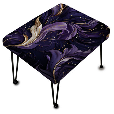 Repose-pieds rectangulaire mauve foncé Deep Wave