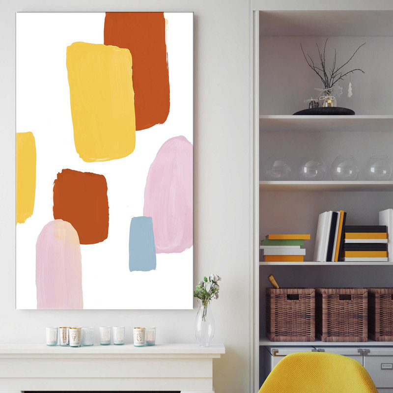 Floating Shapes II par Lanie Loreth - Peinture, H 30 po x l 18 po x P 1 po, Toile tendue