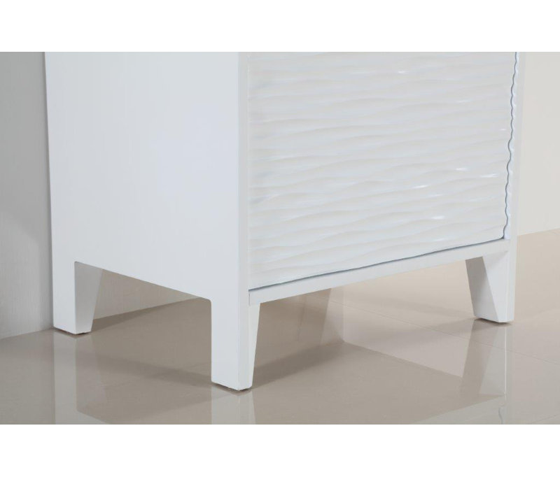 White Single Freestanding Bathroom Vanity with Marble Top