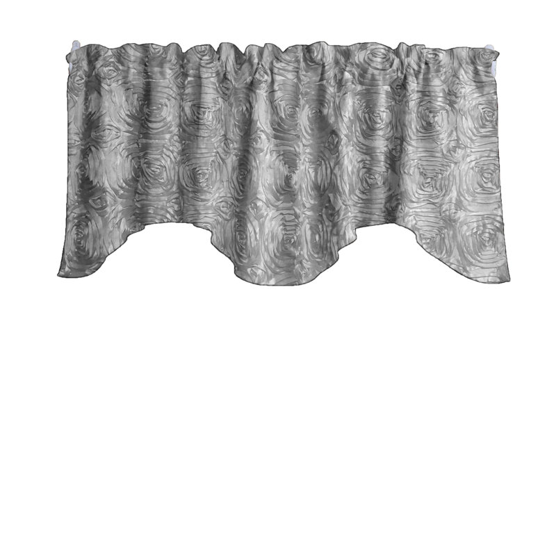 Cantonnière florale festonnée l 58 po, Argent