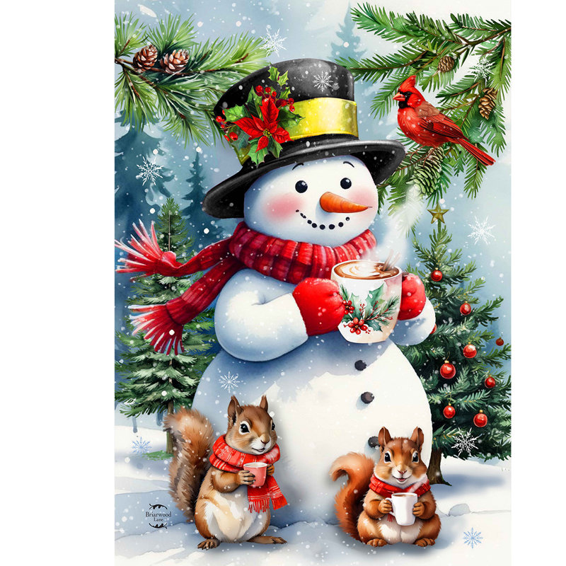 Drapeau de jardin «Hot Cocoa Snowman»