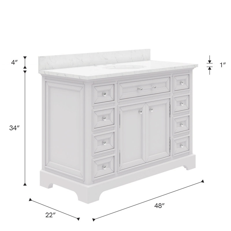 Derby 48'' W Single Vanity, Pure White