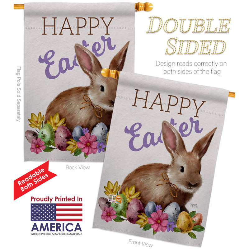 Drapeau de maison 40 x 28 po Bunny Eggs
