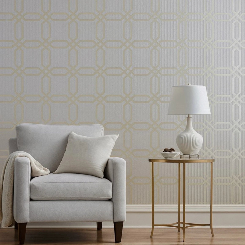 Rouleau de papier peint géométrique Hexagon Trellis