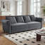 Canapé-lit Chesterfield de 90 po en velours avec très grand lit, canapé-lit convertible avec 4 coussins, gris-1852260285