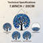 Panneau de vitrail d'arbre bleu 7,8 "H-7987005