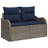 vidaXL Sofa Set with Cushion 4 pcs Grey and Navy Poly rattan-1763920647