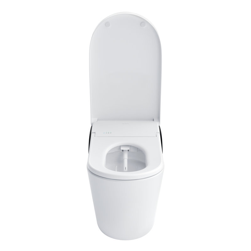 TOTO® NEOREST® LS Dual Flush 1.0 or 0.8 GF Integrated Bidet Toilet, Cotton White with Black Trim, Cotton/Black
