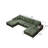 Upholstered Sectional (Green)