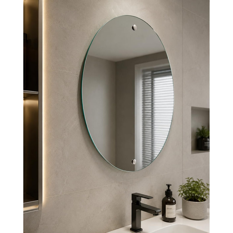 Glass Oval Wall Mirror