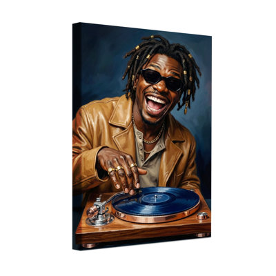 Fashion DJ avec tourne-disque et disque vinyle