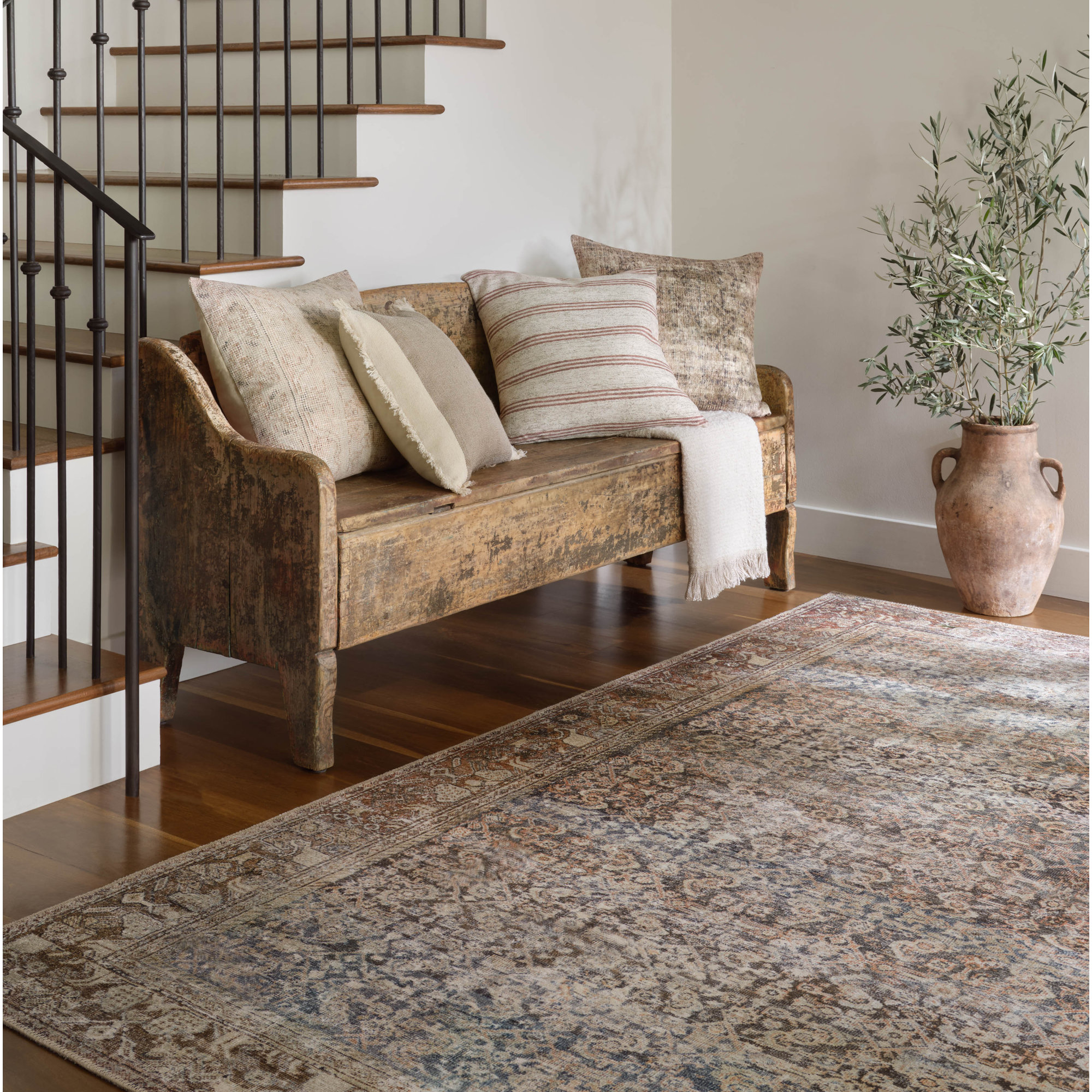 Amber Lewis x Loloi Georgie Multi / Spice Area Rug, Rectangle 3'9" x 5'6"