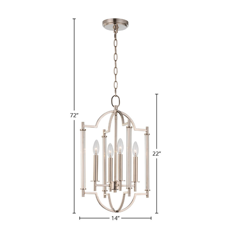 Luminaire suspendu en nickel poli Provence 4 LT Kalco