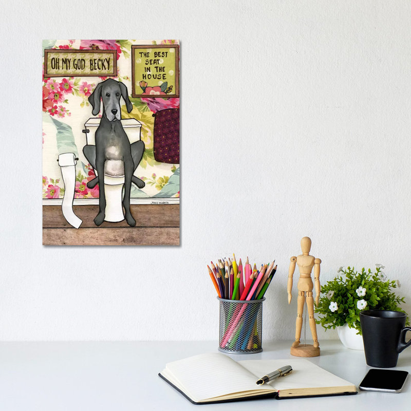 «Omg Becky» par Jamie Morath - reproduction imprimée, H 12 po x l 8 po x P 0,75 po, Toile tendue, Pas de tapis