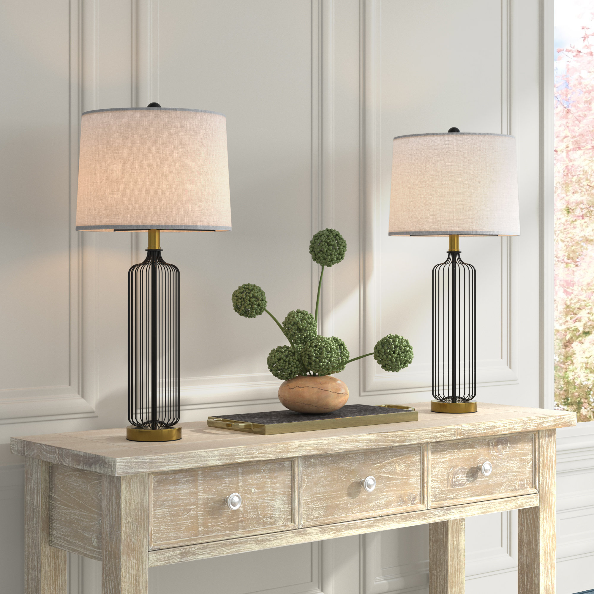 Greyleigh™ Letchworth Tall Metal Table Lamp Set MCM