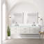 Meuble-lavabo double blanc 80 po X P 22 po D, avec plateau en quartz blanc-87138473-87138474