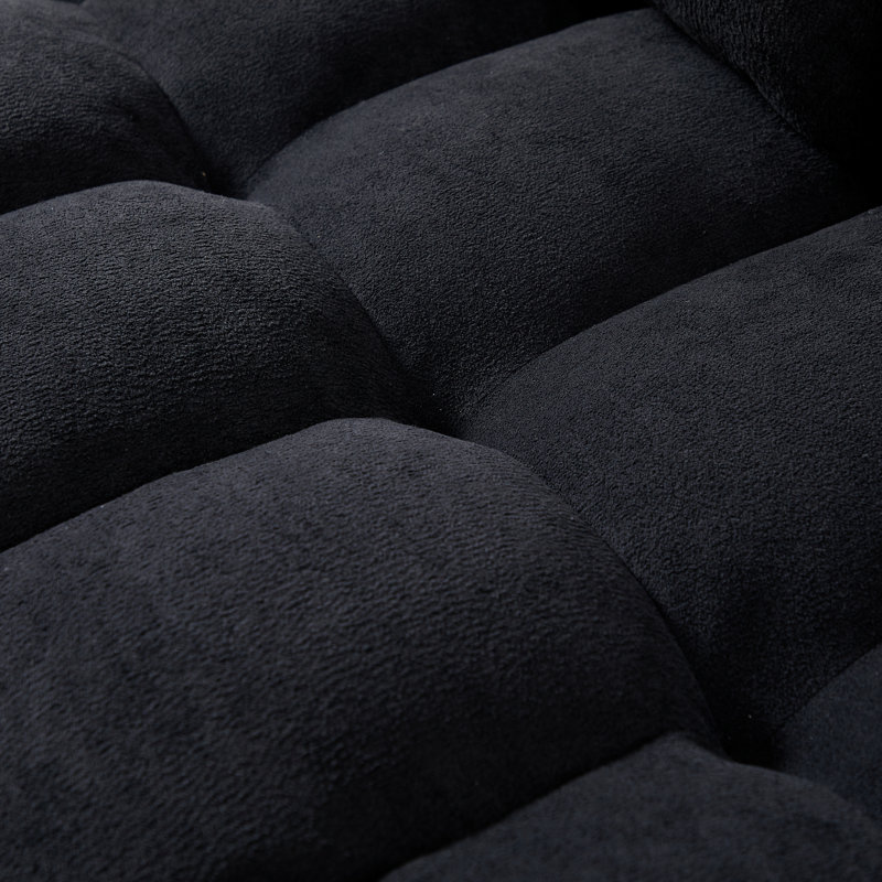 MH 78.75" Reclining Sofa, Black Chenille