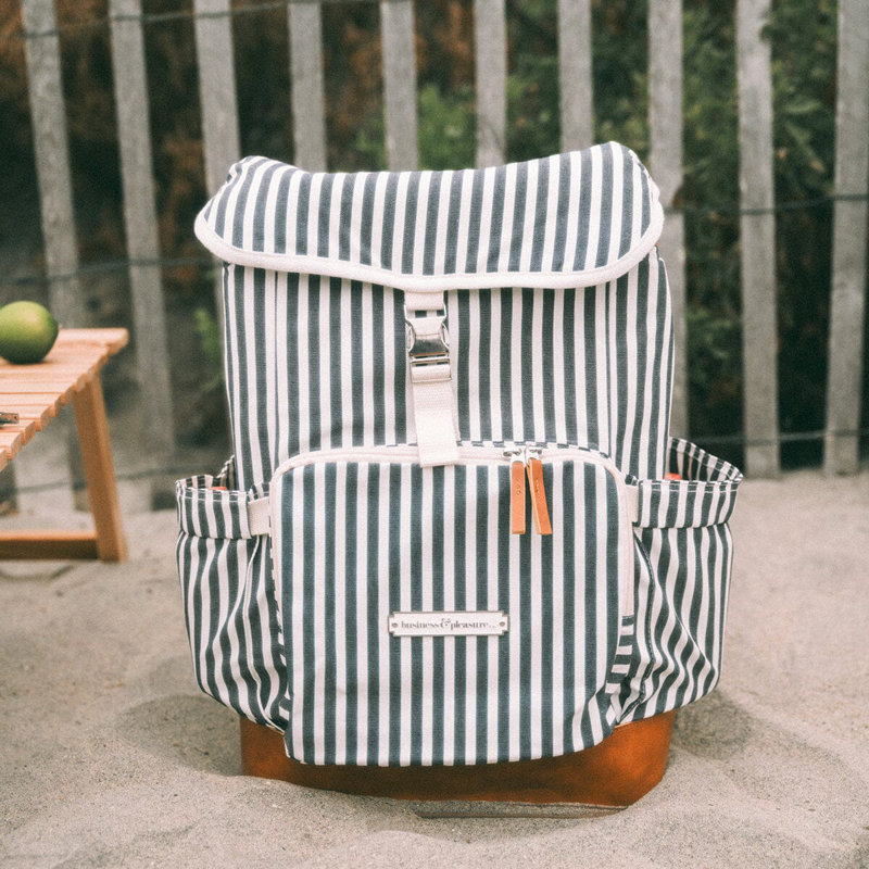 Refroidisseur de sac à dos, Bleu marine/blanc