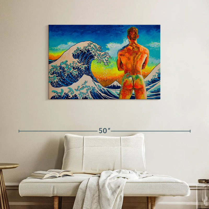 Bather With The Great Wave, 26" H x 39" W