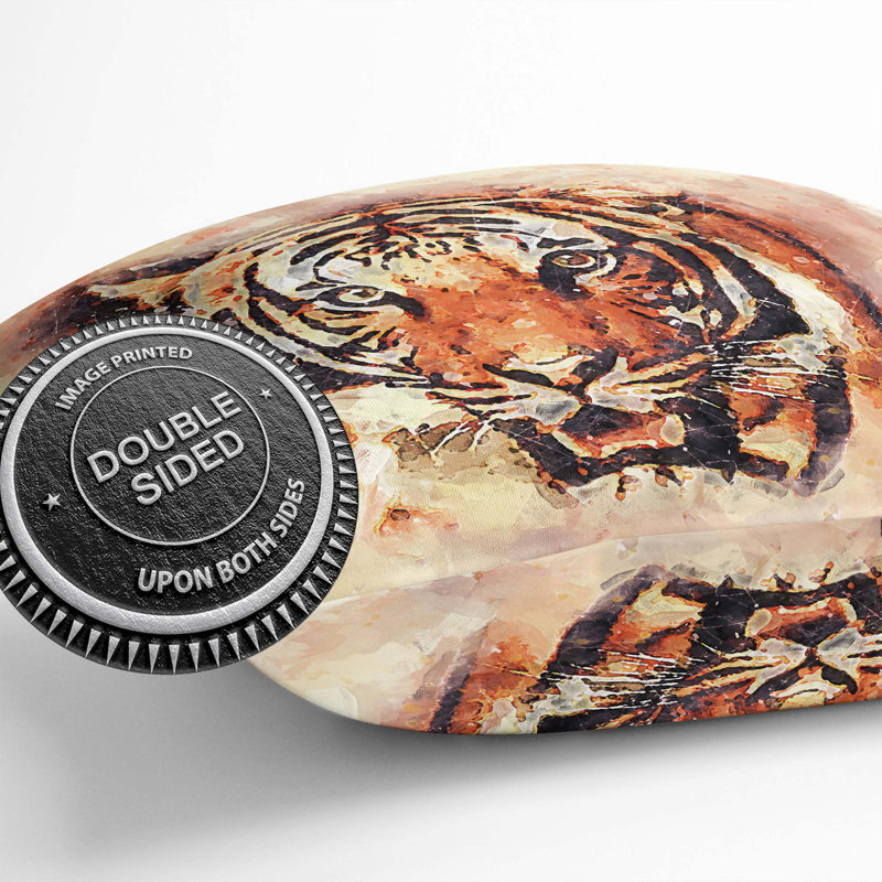 Tiger Cushion with Filling, 55cm H x 55cm W x 20cm D
