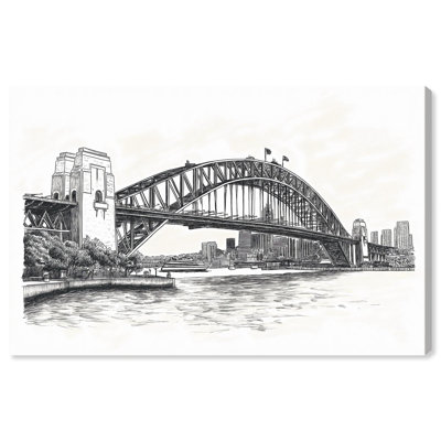 Lines of the Bridge Canvas Digital Sketch Art by Art Remedy