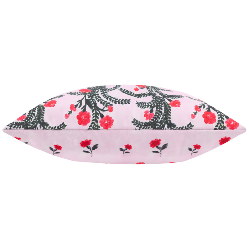 Cassis Indoor / Outdoor Floral Purple Square Cushion, Polyester