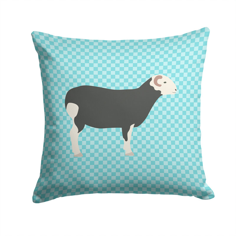 Coussin extérieur herwick ovin check, 14 po x 14 po, Bleu