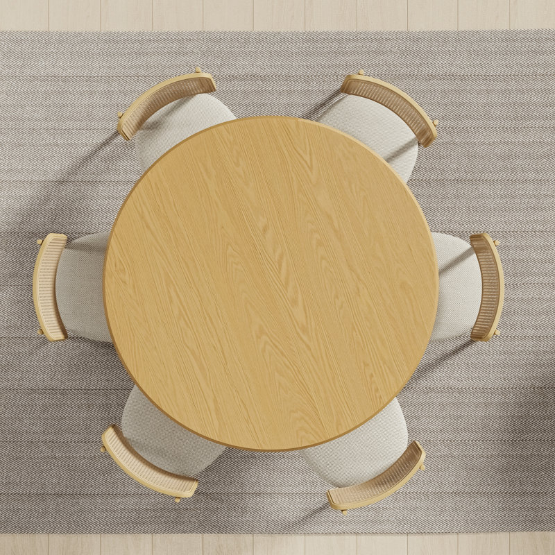 Table de salle à manger en bois massif, H 30 po x L 52 po x l 52 po, Chêne