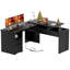 Bureau de direction en L à dessus relevable avec tiroirs et prises de courant de 56 po Swapan, bureau de direction-164995091