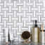 Basketweave Polished Marble Tile