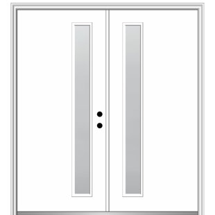 Porte double extérieure en fibre de verre lisse 1 lumière Lite Spotlight