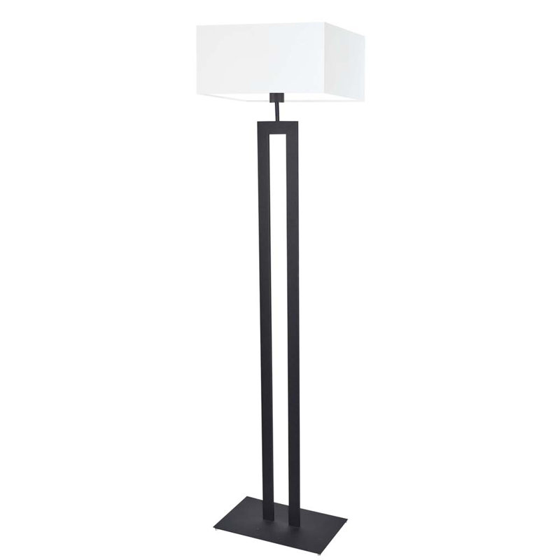 Arsh 161cm Traditional Floor Lamp, White, Black